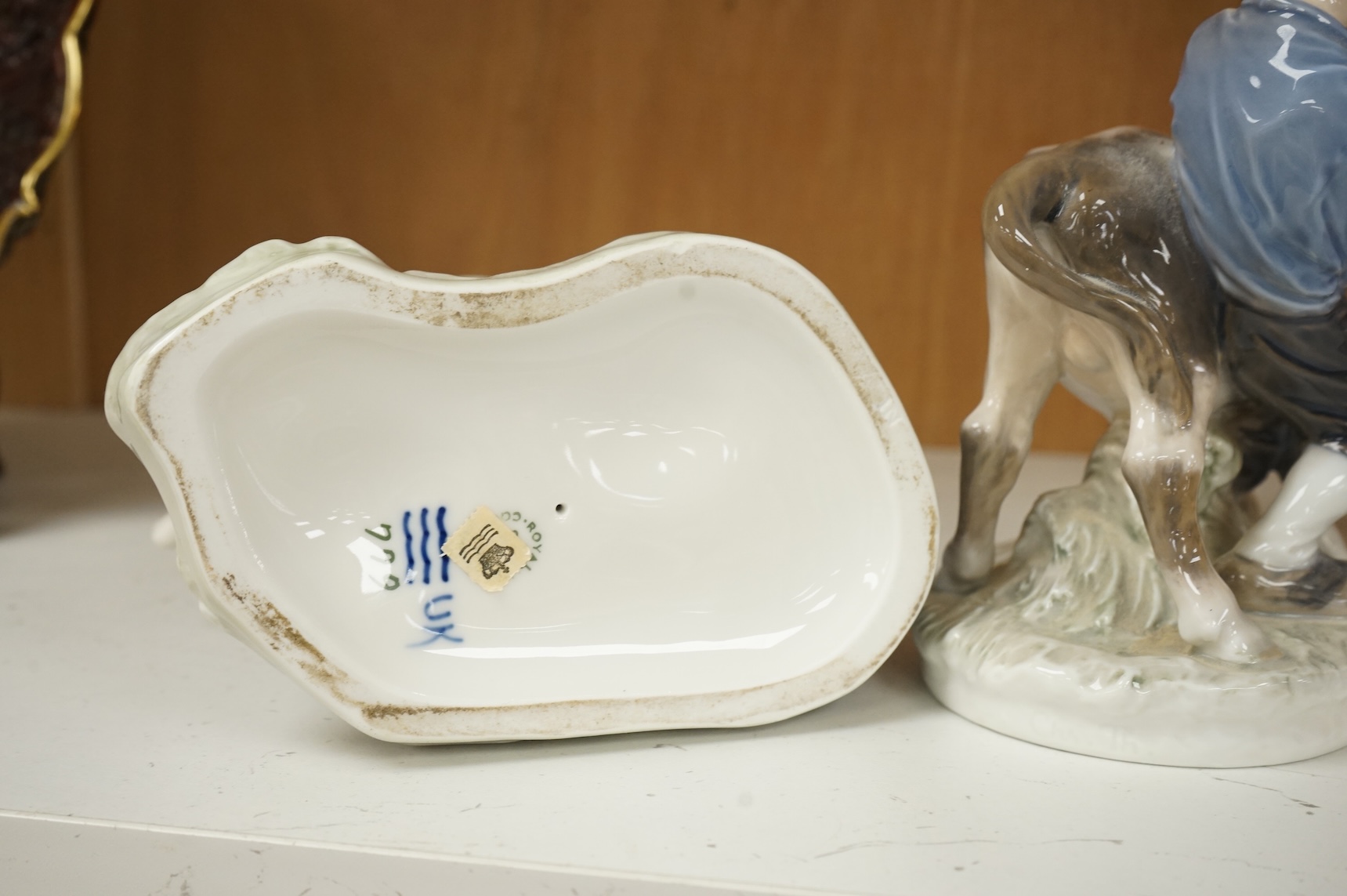 Two Royal Copenhagen porcelain figural groups, 20th century, 18cm wide